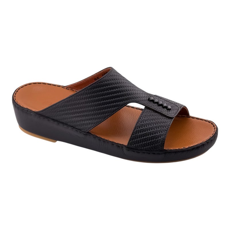 AJYAD Handmade Arabic Sandals For Men | Outdoor Mens Slippers | Everyday Flip Flops Open Toe | Arabic Genuine Shamwa Leather | New Design | Tan Footbed | Comfortable & LightWeight - Image 1